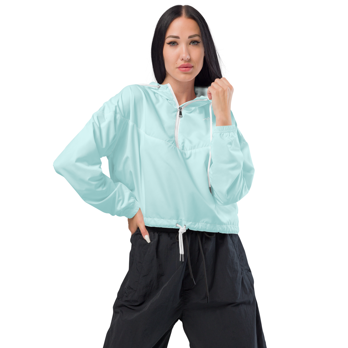 Light Cyan Cropped Windbreaker